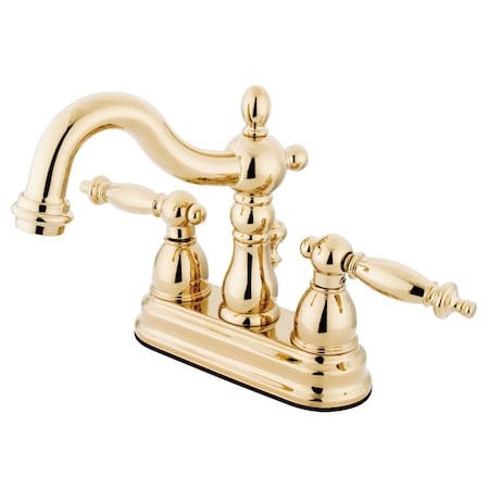 KS1602TL 4 Centerset Bathroom Faucet, Polished Brass